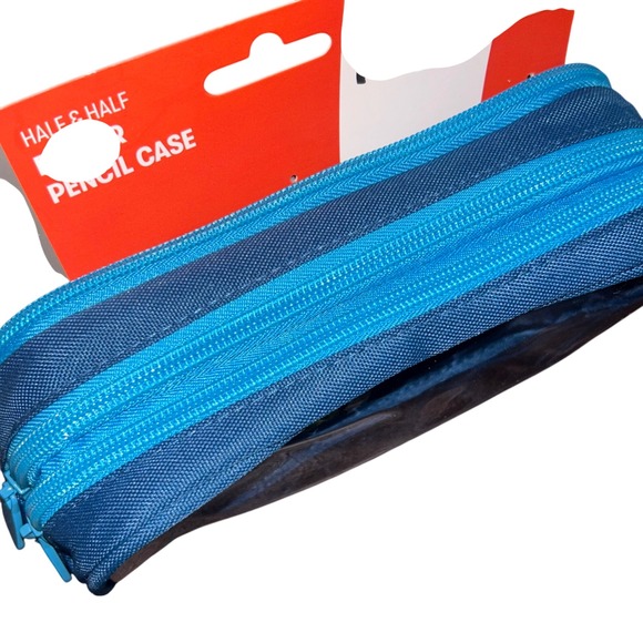 Zipit Half Half Binder Pencil Case Football American NFL Style Blue - Picture 3 of 6